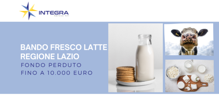 Bando Fresco Latte 2024 – Regione Lazio